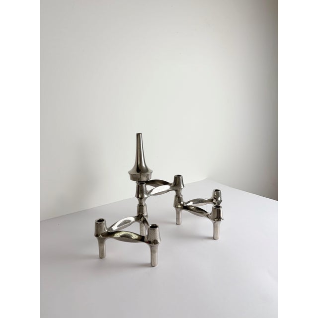 Modern Modular Candleholder and Vase from BMF Nagel, Germany, 1970s, Set of 4 For Sale - Image 3 of 12
