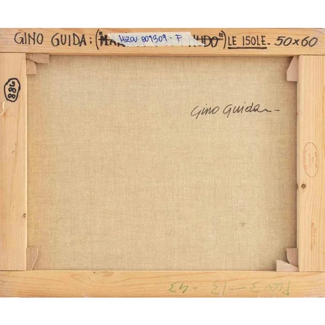 Contemporary Gino Guida, The Islands, Oil Painting, 1980s For Sale - Image 3 of 5