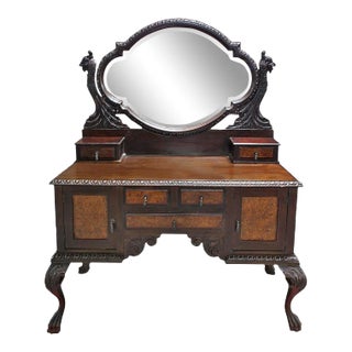 Italian Dressing Table • Antique • Swivel Mirror For Sale