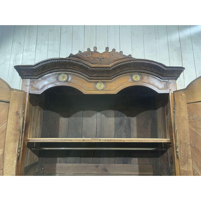 Rennaise Cherrywood Wedding Armoire from François Fils Denot, 1857 For Sale - Image 11 of 18