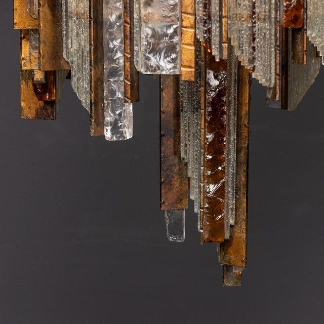 Vintage 20th Century Brutalist Italian Pendant Light by Albano Poli for Poliarte, 1970a For Sale - Image 12 of 16