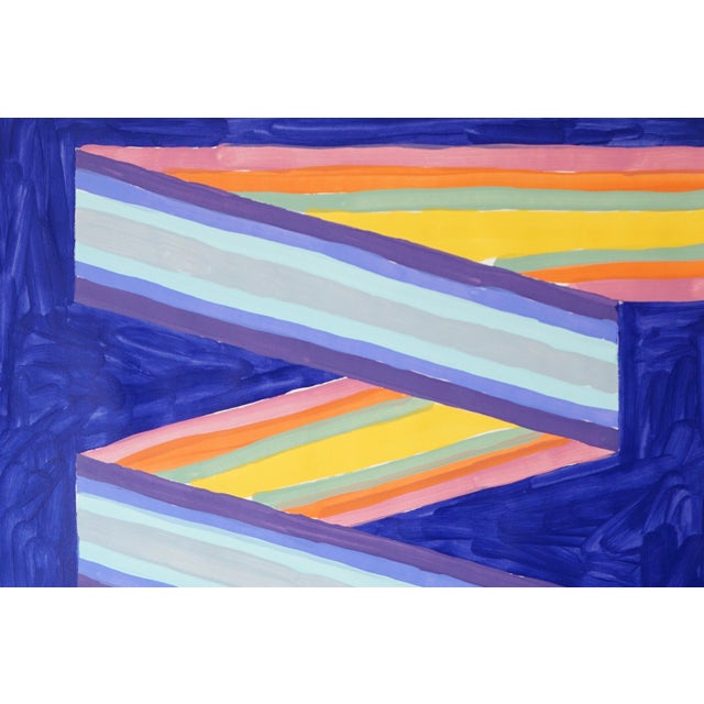 Purple 2026, Color Field Geometric Diptych Painting, Rainbow Banner, Acrylic Paint on Watercolor Paper by Ryan Rivadeneyra For Sale - Image 8 of 10
