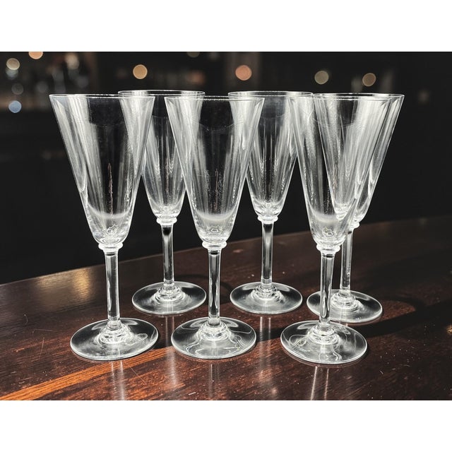 Vintage Dom Perignon Model Champagne Flutes from Baccarat, 1970s, Set of 6, in Flawless conditions. Designed 1960 to 1969...