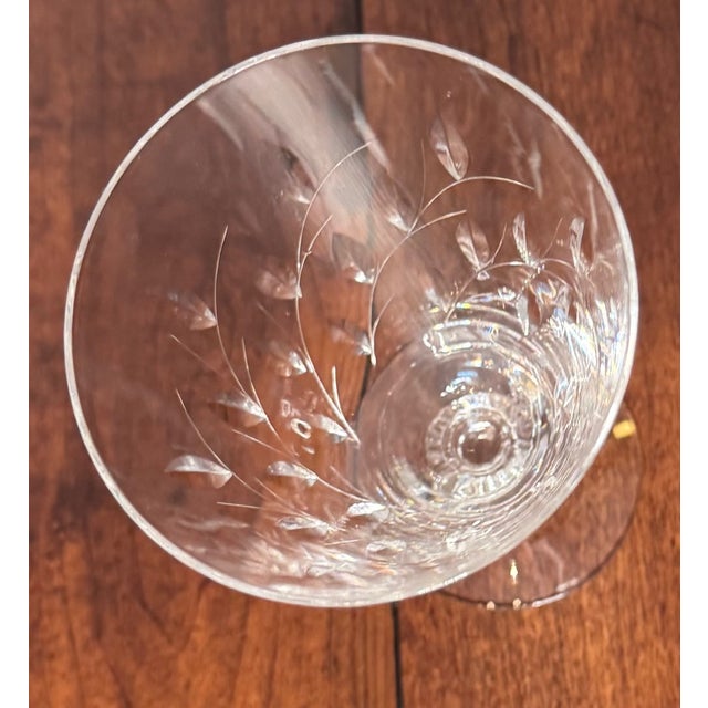 Mid 20th Century Duncan & Miller “Willow” Pattern Crystal Iced Tea Goblets – Set of 6 For Sale In Houston - Image 6 of 10
