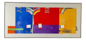 Vintage Framed and Mounted Abstract Silkscreen Print
