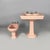 Italian Art Deco pink ceramic bathroom fixtures, bidet and sink, by Standard, 1920s Pair of pink ceramic bathroom...