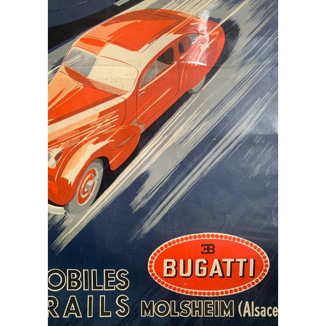 1990s Bugatti Litho Automobiles and Railcars Poster by R. Geri, 1935 For Sale - Image 5 of 8