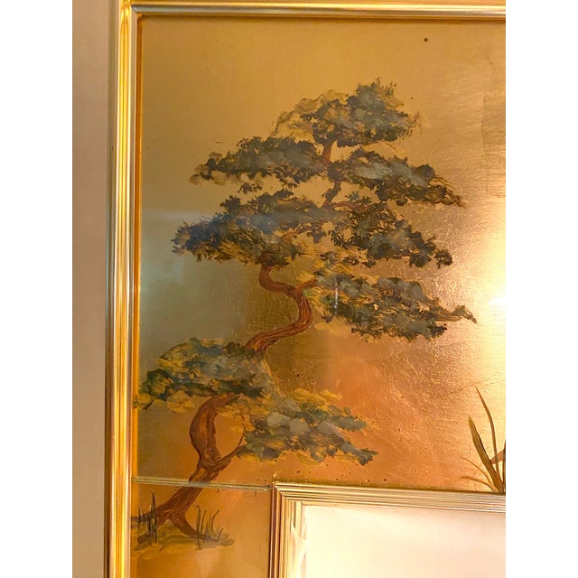 1970s LaBarge Hand Painted Chinoiserie Wall Mirror For Sale - Image 11 of 16