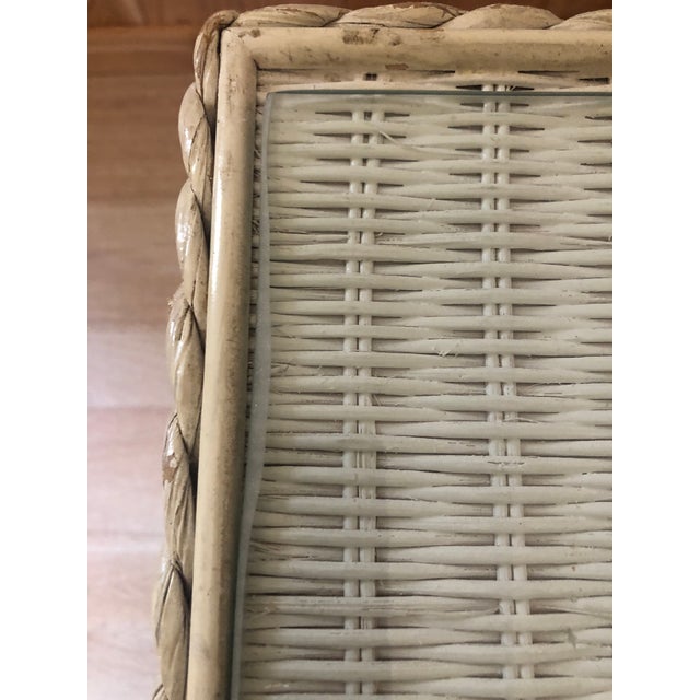 1970s Mid Century Henry Link Wicker Dresser and Mirror 2 Pieces