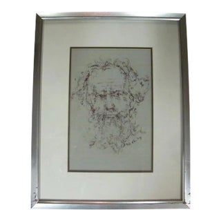 Drawing Of Man - Signed Pawel Kanthy For Sale