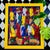 Signed Haitian Market Scene Folk Art Painting in Yellow Frame, 26" For Sale - Image 9 of 11