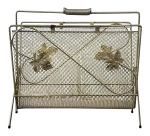 1960s Gold Wire Mid Century Magazine Rack
