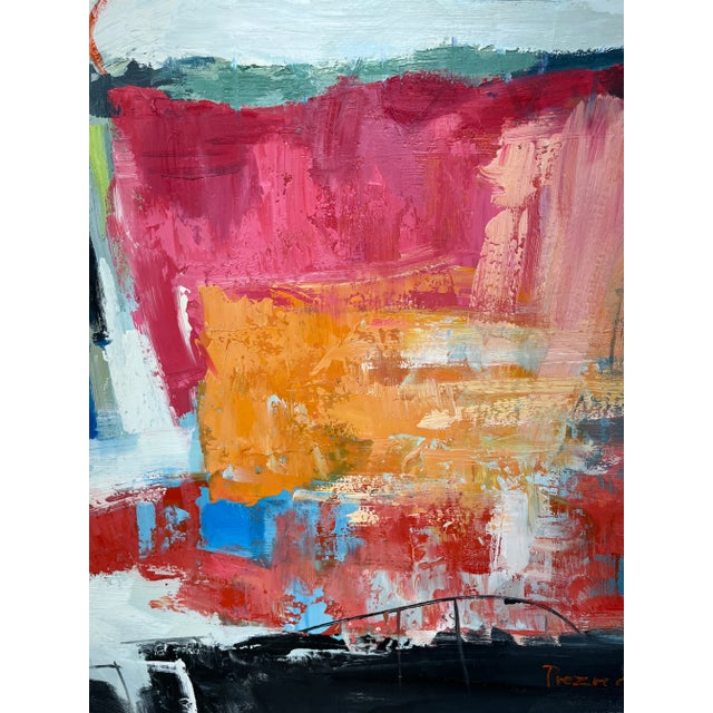 Wood Contemporary Abstract Original Oil Painting For Sale - Image 7 of 12