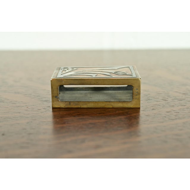 Art Deco Heintz Arts & Crafts Sterling Silver on Bronze Matchbox Holder For Sale - Image 3 of 8