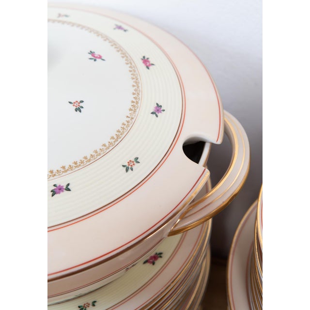 Antique French Limoges Porcelain Dinnerware by Charles Haviland, 1940s, Set of 62 For Sale - Image 4 of 9