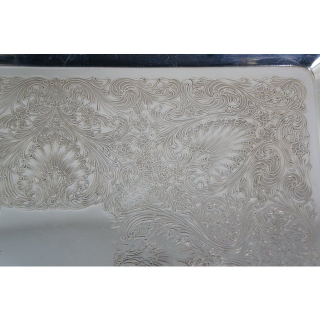 Mid 20th Century Mid 20th Century Reed & Barton Tara Hall & Wm Rogers Silverplate Handled Serving Trays Platters For Sale - Image 5 of 16