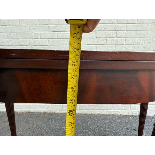 Federal Style Mahogany Fold Top Card Table. Antique Made in New York. For Sale - Image 17 of 18