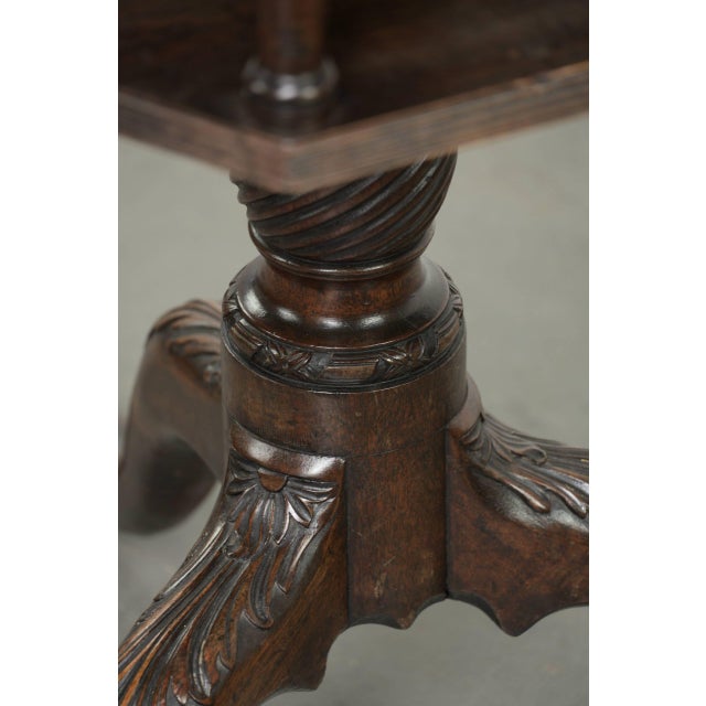 Antique English Wooden Hexagonal Top Turning Book Table, 19th Century For Sale - Image 15 of 17