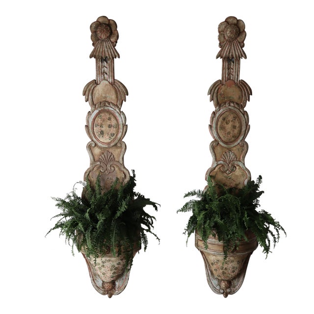Unbelievable pair of 8ft Tall Antique French Carved Wood Jardiniere Planters. These can be used outdoor but I love the...