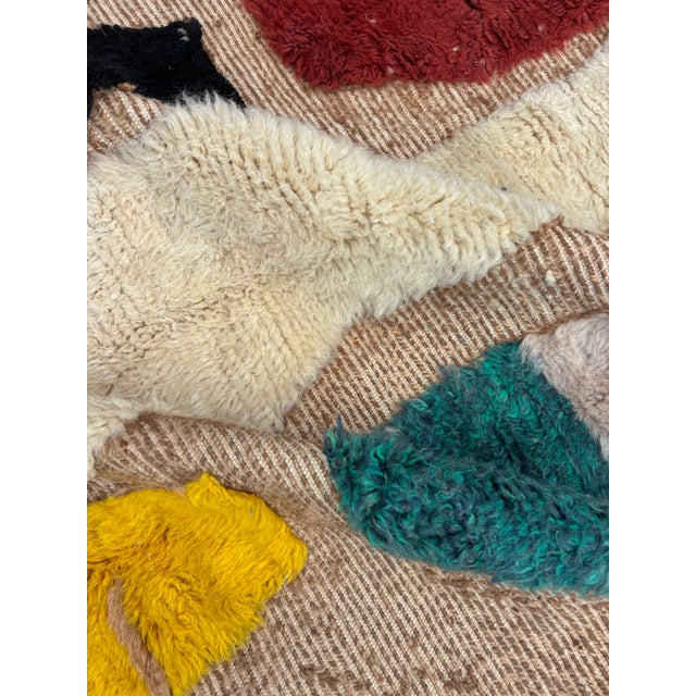 2020s Contemporary Moroccan Mrirt Wool Rug, Handwoven Abstract Berber Area Rug, Organic Modern Designer Carpet, 89" X 118" For Sale - Image 5 of 11