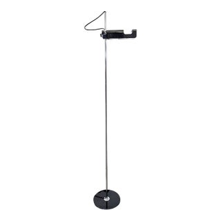 Joe Colombo for Oluce Vintage Chrome and Black Floor Lamp For Sale