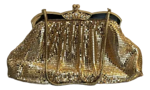 1950s Gold Mesh/Rhinestone Snap Top Evening Purse