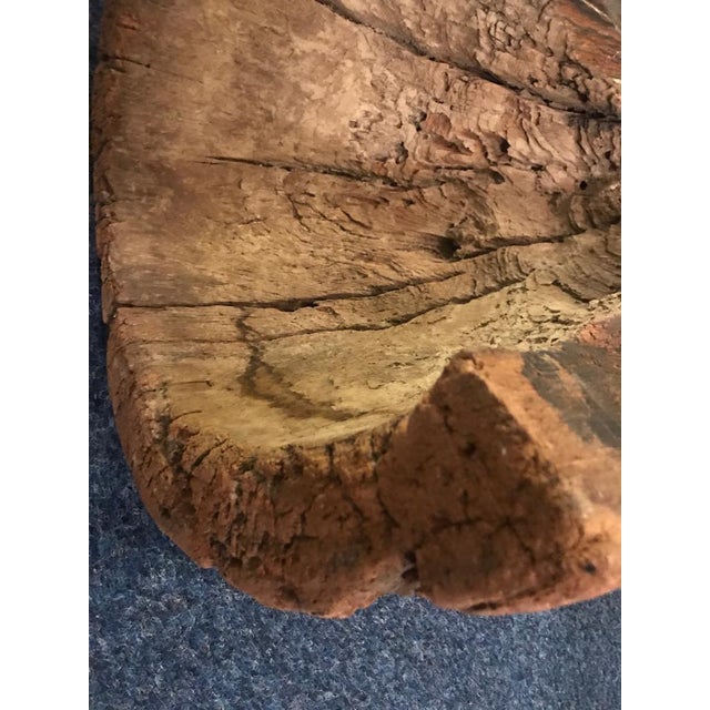 19th C. Folk Art Brown Wood Sculpture For Sale - Image 9 of 12