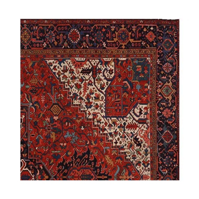 1910s Antique Persian Heriz Area Rug 12’0″ X 15’4″ For Sale - Image 5 of 6