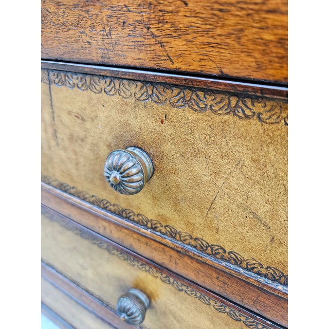 Jonathan Charles Walnut and Leather Canterbury or Side Table For Sale - Image 11 of 12