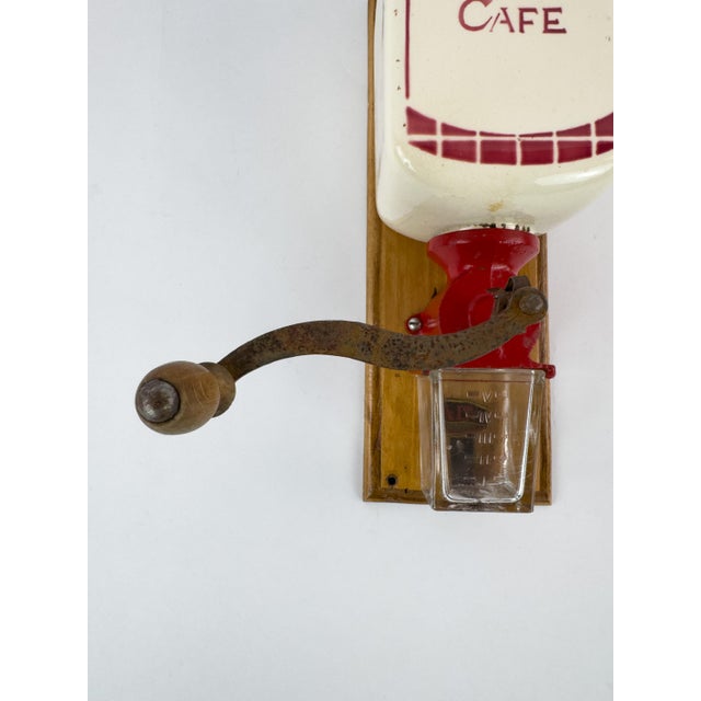 Wood Vintage French Dalto Wall-Mounted Coffee Grinder, Peugeot Frères Mechanism, C. 1930–1950 For Sale - Image 7 of 15