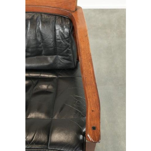 Black Art Deco Desk Chair in Black Leather For Sale - Image 8 of 16