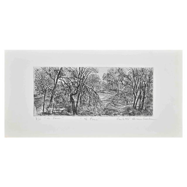 Paulette Humbert, Landscape, Etching, 1940s For Sale