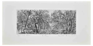 Paulette Humbert, Landscape, Etching, 1940s