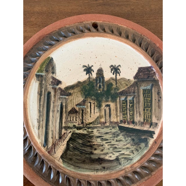 20th Century Grand Tour Style Painted Terracotta Wall Plate For Sale - Image 4 of 7