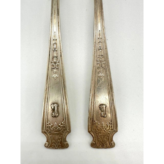 1918 Mandarin Sterling Silverware Set of Four Forks Monogrammed "C" by Whiting Manf Co For Sale - Image 9 of 9