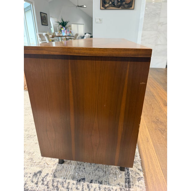 Vintage Mid-Century Modern Walnut Long Dresser With Mirror Kent Coffee Style For Sale - Image 14 of 16