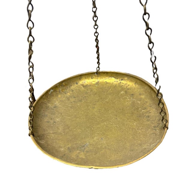 Early 19th Century Antique Hanging Brass Balance Scale For Sale - Image 5 of 7