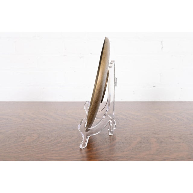 Metal Tiffany Studios New York Bronze Doré Plate With Greek Key Motif For Sale - Image 7 of 12