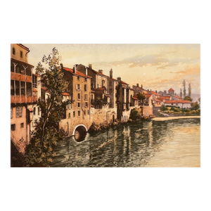 1920s Frances Roth French Canal Etching With Aquatint
