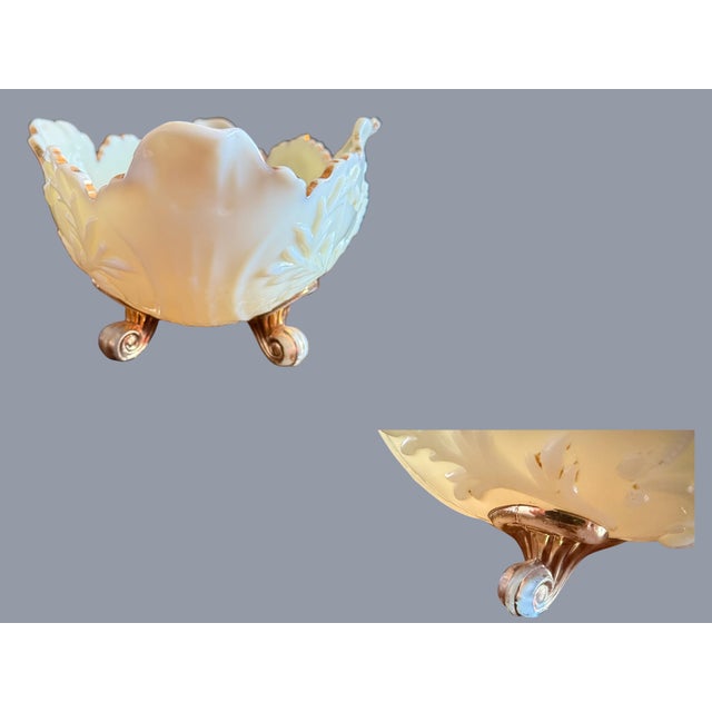 Northwood Chrysanthemum Sprig Custard Glass-Uranium Glow-Berry Bowl Set-Antique For Sale - Image 11 of 12