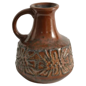 Mid-Century Modern Brown Ceramic Vase by Veb Haldensleben, East Germany, 1970s
