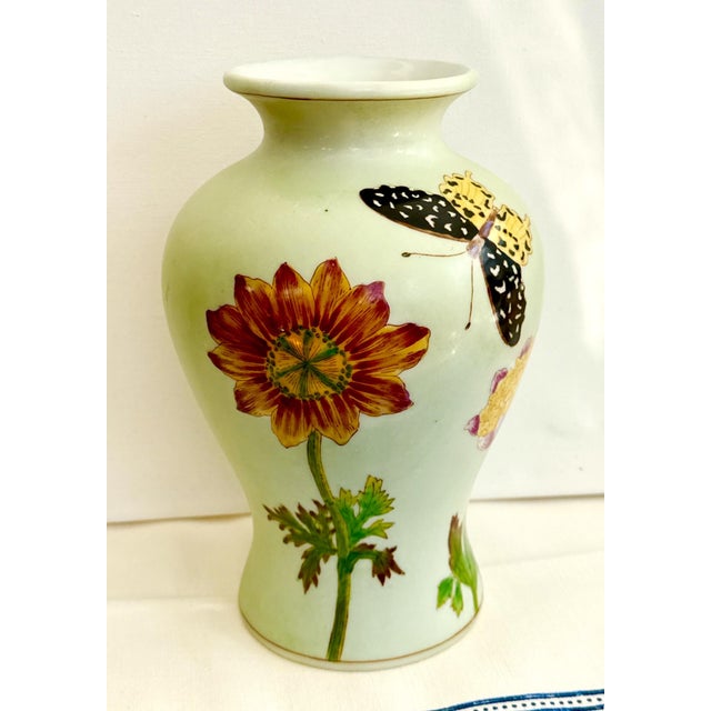 Chinese Late 20th Century Celadon Floral Vase For Sale - Image 3 of 8