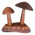 Vintage Mid-Century Hand-Carved Monkey Pod Wood Mushroom Sculpture by Leilani, Made in Philippines. For Sale