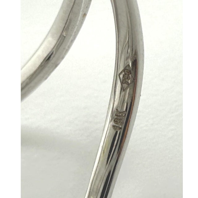 Silver Mid 20th Century Diamond Open Hamsa Hand Ring in 18k White Gold Size 7 For Sale - Image 8 of 8