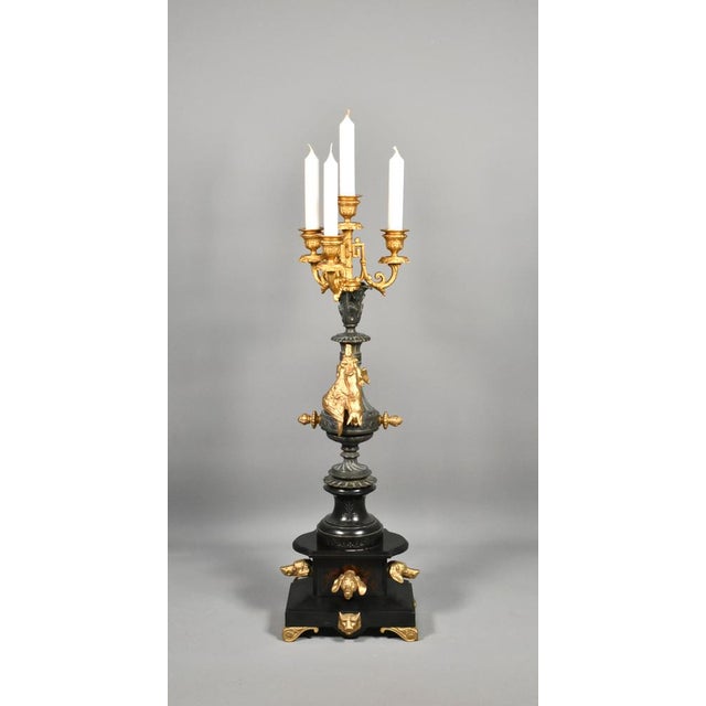 Napoleon III Decorative Gilt and Slate Candelabra For Sale - Image 14 of 15