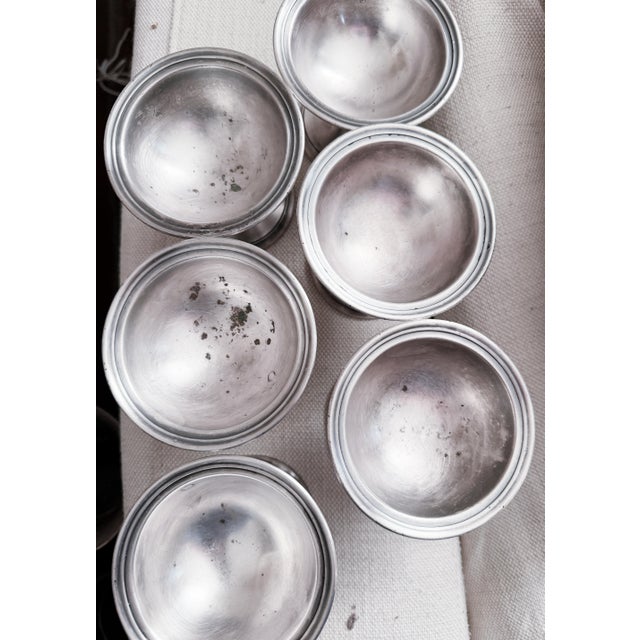 Silver Set of 6 1930 Silver Ice Cream Dishes From American Mail Line Steamship For Sale - Image 8 of 10