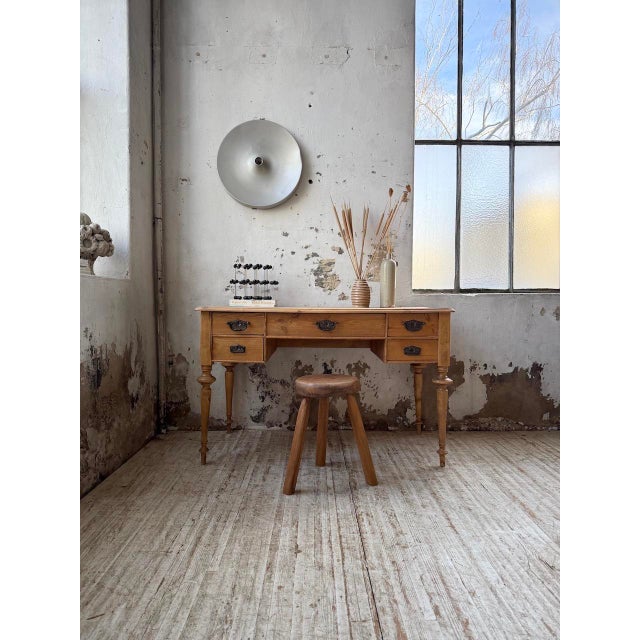 Desk in Light Walnut with Pine Top, 1900s For Sale - Image 17 of 18