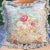 Contemporary Cottage Core Hand-Printed Roses Square Designer Pillow For Sale - Image 3 of 7