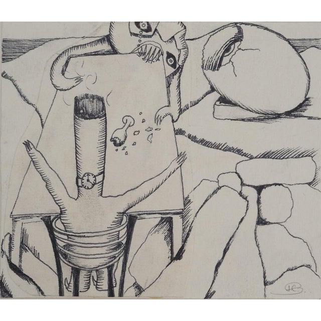 Jean-Claude Silbermann, Sneaky Signs, The Glass of Bourbon on the Rocks, Original Ink Drawing For Sale - Image 5 of 5