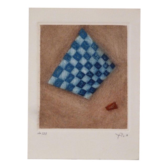 Arthur Luiz Piza, Damier Bleu, 20th Century, Engraving For Sale